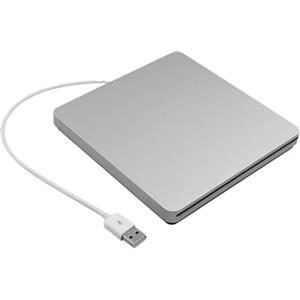 OUHFCASN Lettore ottico DVD esterno portatile USB 2.0 for masterizzatore CD DVD for PC portatile Ampia compatibilità(Silver)