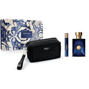Versace Dylan Blue Pour Homme - Eau de Toilette 100 ml 10 ml Travel Spray Borsello Nero