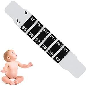 Brrnoo Strisce Termometri a Lettura Rapida, Termometro per Bambini per Febbre, Termometri per Neonati Riutilizzabili Termometro Frontale per Strisce di Temperatura per Bambini, Fahrenheit e Celsius, Viaggi P