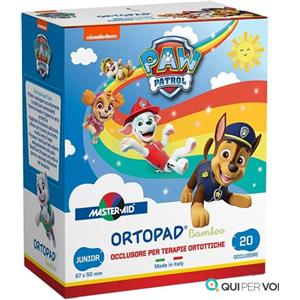 MASTER AID Ortopad PAW PATROL Junior - Cerotti Oculari Colorati per Bambini, 20 Pezzi, 6,7 x 5 cm, per Occhio Pigro e Strabismo