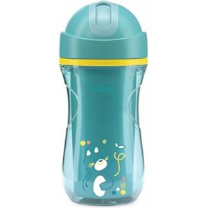 Chicco Sport Cup Bicchiere Antigoccia in Silicone per Bambini 14+ Mesi, 266 ml, Tazza Biberon Termica per Imparare a Bere, con Cannuccia Flessibile Resistente ai Morsi, Senza BPA, Azzurro