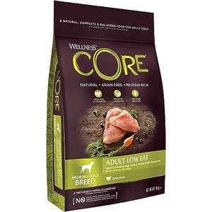 Wellness CORE Low Fat, Crocchette per Cani di Taglia Media e Grande, a Basso Contenuto di Grassi, Naturali e Senza Cereali, Tacchino, 10 kg