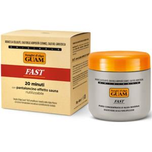 GUAM Fanghi d'Alga Fast Classico 500 g - Trattamento Intensivo Contro Cellulite e Adiposità con Pantaloncino Effetto Sauna