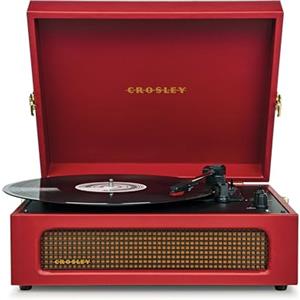 Crosley Voyager Giradischi con 2 altoparlanti, Bluetooth In & Out e AUX - Giradischi Vintage a 3 velocità - Per vinili da 7, 10 e 12 - Portatile con custodia integrata - Borgogna