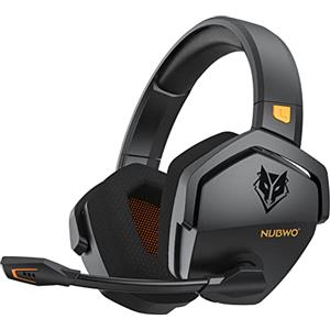 NUBWO G06 Cuffie Gaming per PC/Ps5/Ps4/NS/Mobile,2,4GHz Wireless+5.3 Bluetooth,Cuffie Wireless con Microfono 7.1 Qualità Audio Senza Perdita di Bassa Latenza,Durata di Oltre 100+ Ore -Arancio