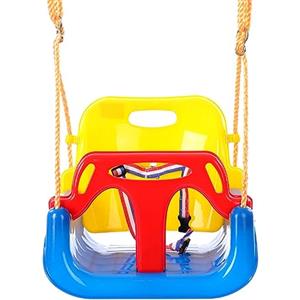 EXTSUD Altalena Colorata 3 in 1 Seggiolino Bambini in Plastica Max Portata 80KG Sedile Regolabile per Altalena Giocattolo da Giardino per Bambini Blu