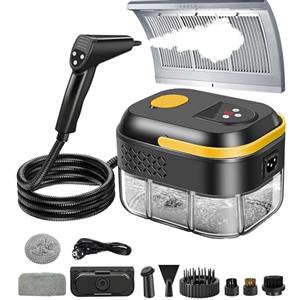 KingSom Pulitore a Vapore Portatile, Pulitore a vapore multiuso con 6 Velocità Regolabili,2500W Pulitore a Vapore per Divani,pulitore a vapore con 10 Accessori,1400ml, Pistola a Vapore per Pulito