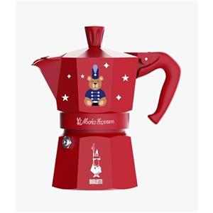 Bialetti Moka Express Natale 2025, Caffettiera Rossa 1 Tazza, Edizione Speciale Joyful Memories, 60ml in Alluminio
