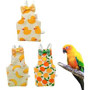 Ceprznvey Mutandine per uccellini, pannolino e abbigliamento per calopsitte, 3 pezzi vestiti lavabili in cotone per parrocchetto Ara Canari Parrucche per calopsitte Parrucche Ondulate
