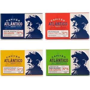 Quinta de Jugais Confezione Mista di Pesce in Scatola - Baccalà Grigliato in Olio d'Oliva con Aglio Arrostito, Sarde senza Pelle né Lische in Salsa di Pomodoro, Sarde in Salsa di Pomodoro, Filetto di Tonno in Olio d'O