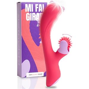 MySecretCase Vibratoreper Donna Punto G Squirting 21cm Vibratore Rabbit Vibratoreper Donna Clitoride 9 Modalità Vibrazione, 6 di Rotazione Lingua Vibrante Clitoride Sexytoysys Coppia Squirting