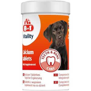 8in1 Compresse di Calcio per cani - Come integratore alimentare per tutti i cani, 1 lattina (155 compresse)