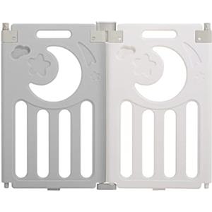 Dripex Box per Bambini, 2 pannelli, Recinto Bambini, Box Neonato in Forma Adattabile, Recinto per Neonato in Plastica, Grigio