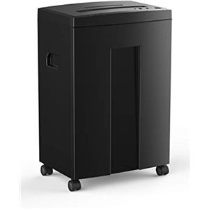 WOLVERINE, distruggidocumenti a taglio incrociato con livello di sicurezza P4, capacità 18 fogli,funzionamento silenzioso, ciclo di lavoro 60 minuti, cestino rimovibile da 22 L, SD9113, nero