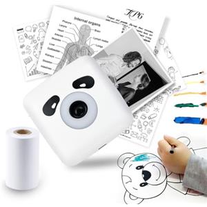 vretti Mini Stampante Fotografica, Bluetooth Stampa Etichette Con Carta Adesiva a 1 rulli, Etichettatrice per Stampa Scrapbook/Viaggio/Foto, Compatibile con iOS Android lista di lavoro, note, foto