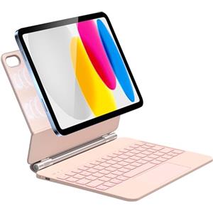 HOU Tastiera per iPad 10/11 Generation(2022,2025 A16),Supporto Magnetico,Trackpad Muti-Touch,Retroilluminazione a 7 Colori iPad 10 Generation 2022 Cover Protettiva con Tastiera,Layout italiano,Rosa