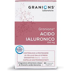 Granions Acido Ialuronico 210 mg |Integratore Alimentare | Bellezza e Idratazione della Pelle | Antiage | Salute Articolazioni e Ossa | 60 Capsule Vegetali | 30 Giorni di Utilizzo| Laboratoire des Granions