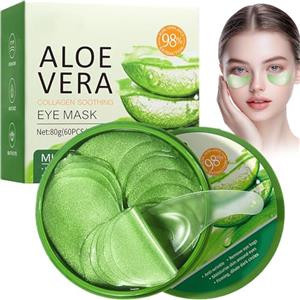 Generico 60 Pezzi Maschera Patch Occhi di Aloe Vera, Patch Occhiaie e Borse, Idratante Maschera Occhi, Migliora e Rassoda la Pelle degli Occhi, Riduce Le Linee Sottili
