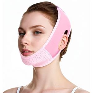 EHIOG Maschera Lifting V Line, Fascia Viso Snellente Riutilizzabile, Riduttore Doppio Mento, Fasciatura Rassodante per Viso a Forma di V, Anti-Rughe e Tonificante per Uomo e Donna