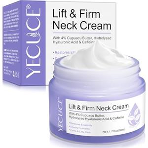 CiAIplw Crema Rassodante per il Collo, Crema per il Collo Con Complesso Rassodante Riparatore Proattivo, Crema per il Doppio Mento, Crema Collo e Décolleté Lifting, Idratante, Anti-invecchiamento, 50ml