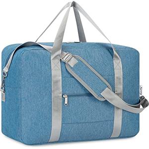 Narwey Bagaglio a Mano Easyjet 45x36x20 Borsone da Viaggio Grande Borsa da Cabina Pieghevole Borsa da Viaggio Borsa Sportiva per Weekend 30L(Blu Navy)