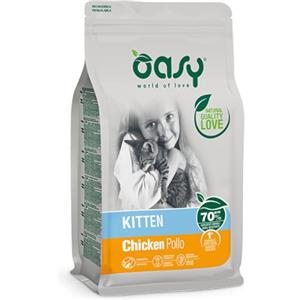 Oasy Kitten Pollo 300g - Croccantini per gattini con carne fresca, ricchi di nutrienti per una crescita sana