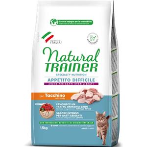 Trainer Natural Gatto Exigent - Crocchette con Tacchino e Carni Bianche, 1,5 kg