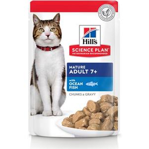 Hill's Science Plan Mature Adult 7 Cibo Umido per Gatti al Pesce Oceanico - Bustina da 85 g