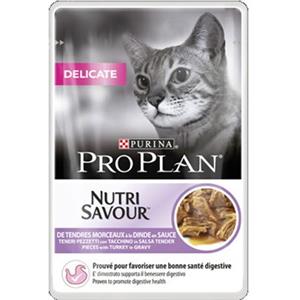 Purina Pro Plan Delicate NutriSavour - Alimento Umido per Gatti con Tacchino in Salsa - 85g