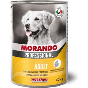 Morando Miglior Cane Professional - Alimento Umido Completo per Cane Adulto al Gusto Pollo e Tacchino, Formato 405g