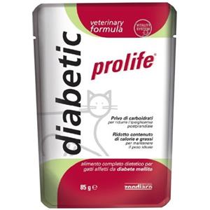 Prolife Diabetic Cibo Umido per Gatti - 85 g, Alimento Completo per Diabete, Privo di Carboidrati e Ricco di Proteine