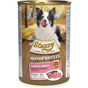 Stuzzy Monoprotein Maiale Fresco - Cibo Umido per Cani Adulti e Cuccioli - Lattina da 400 gr, Gluten Free e Digeribile
