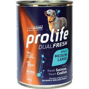 Prolife Dual Fresh Medium/Large Umido (Salmone e Merluzzo) : Formato - 400gr.