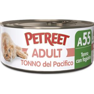 Petreet Cibo per Gatti: Tonno del Pacifico con Fagiolini in Lattina da 70g - Alta Qualità e Senza Conservanti