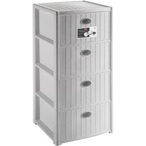 STEFANPLAST Cassettiera elegance 4 cassetti bianca