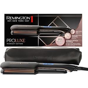 Remington Piastra Capelli Proluxe Midnight Wide Plate, Piastre in ceramica Ultimate Glide, 9 impostazioni di Temp. 150-230°C,Tecnologia intelligente OPTIheat, S9150B