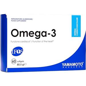YAMAMOTO RESEARCH Omega-3 IFOS 60 Softgels, Integratore Alimentare a base di Olio di Pesce Concentrato con Acidi Grassi Omega 3, Supporta Cuore, Mente e Vista