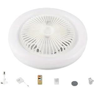 Generic Ventilatore da Soffitto LED con Luci, Plafoniera da 30 W con Telecomando, Ventilatore Moderno con 3 Velocità, Colore Bianco