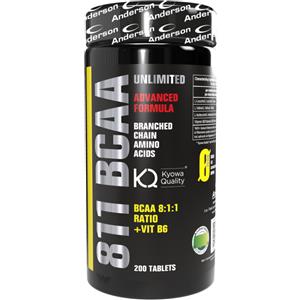 ANDERSON 811 Bcaa unlimited 200 cpr. Aminoacidi ramificati 8:1:1 + Vitamina b6