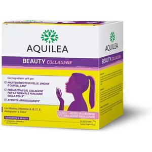 Aquilea Beauty Collagene - Integratore per Pelle, Capelli e Unghie con Collagene Idrolizzato e Acido Ialuronico - 30 Bustine