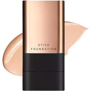 Generico Fondotinta Stick Antirughe Di Lusso 2 in 1 Coreano Con Gomma Flawless a Doppia Testa Con Pennello - Impermeabile e a Lunga Durata per Donne e Ragazze