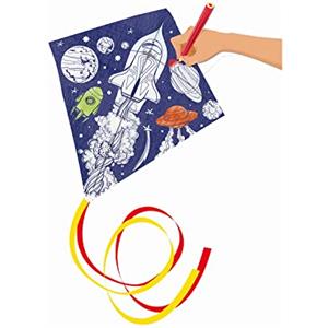 GÜNTHER FLUGSPIELE 1245 - Aquilone monofilamento Paint your Universe, aquilone per bambini da dipingere da soli, pronto a volare, per bambini dai 5 anni, circa 69 x 69 cm