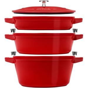 Staub Set 3 pentole in ghisa vetrificata 24cm - rosso