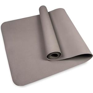 Generico Tappetino Pilates Grigio Scuro - Tappetino Yoga Compatto e Portatile - Tappeto Antiscivolo Antiodore Ecologico - Fitness, Telo Palestra Copri Attrezzi - Gommapiuma Misure 173x61 cm