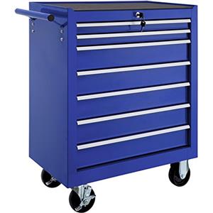 TecTake® Carrello Portautensili Con 7 Cassetti - Porta Attrezzi Officina Con Ruote, Attrezzatura da Lavoro - Blu