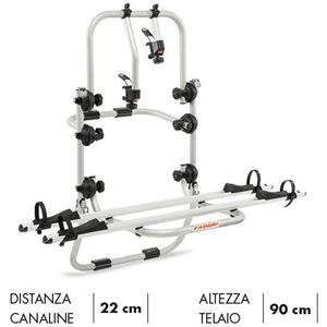 Fabbri Portabici Posteriore per 2 E-Bike in Alluminio Anodizzato - Facile Installazione e Leggero