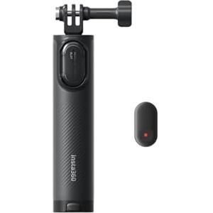 Insta360 Kit Remoto Mini Treppiede (2.0) con design 2 in 1, Selfie Stick e Treppiede Leggero, Telecomando Mini per Controllo Remoto, Adattatore Universale a 3 Poli e Adattatore da 1/4 a 2 Poli, Nero