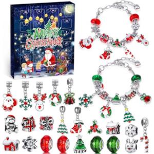 WEVOL Calendario Avvento 2025 Bambina, Calendario dell'avvento Gioielli Natale Ragazze Kinder, Braccialetti con Ciondoli Regalo di Natale Bambini Ragazze 5 6 7 8 9 10 11 12 13 Anni