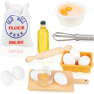 SUBRINGE 14 Pezzi Accessori in Miniatura per Casa Bambole, Accessori da Cucina per Bambole, Accessori Casa Delle Bambole di Natale, Set di Decorazione Casa delle Bambola
