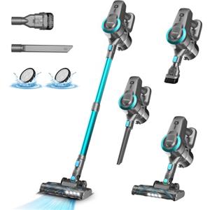 YISORA Aspirapolvere Senza Fili, 25KPa/50Min Scopa Elettrica Senza Fili, Spazzola Antigroviglio e Autoportante, Aspirapolvere Senza Filo ultraleggero, Aspirapolvere Potente per Pavimenti/Tappeti/Peli Animali